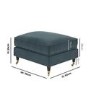Large Blue Velvet Footstool - Payton