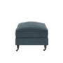 Large Blue Velvet Footstool - Payton