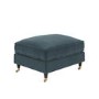 Large Blue Velvet Footstool - Payton