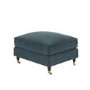 Large Blue Velvet Footstool - Payton