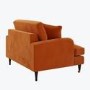 Orange Velvet Love Seat - Payton