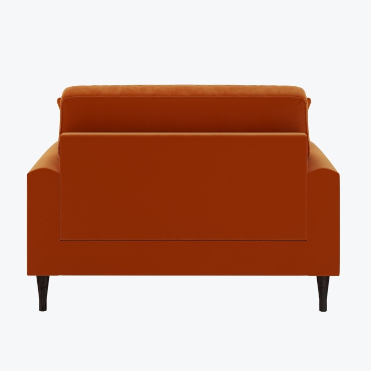 Orange Velvet Love Seat - Payton