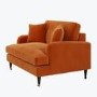 Orange Velvet Love Seat - Payton
