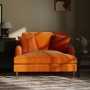 Orange Velvet Love Seat - Payton