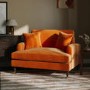 Orange Velvet Love Seat - Payton