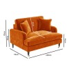 Orange Velvet Loveseat - Payton