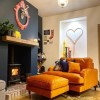 Orange Velvet Loveseat - Payton