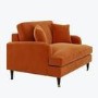 Orange Velvet Love Seat - Payton