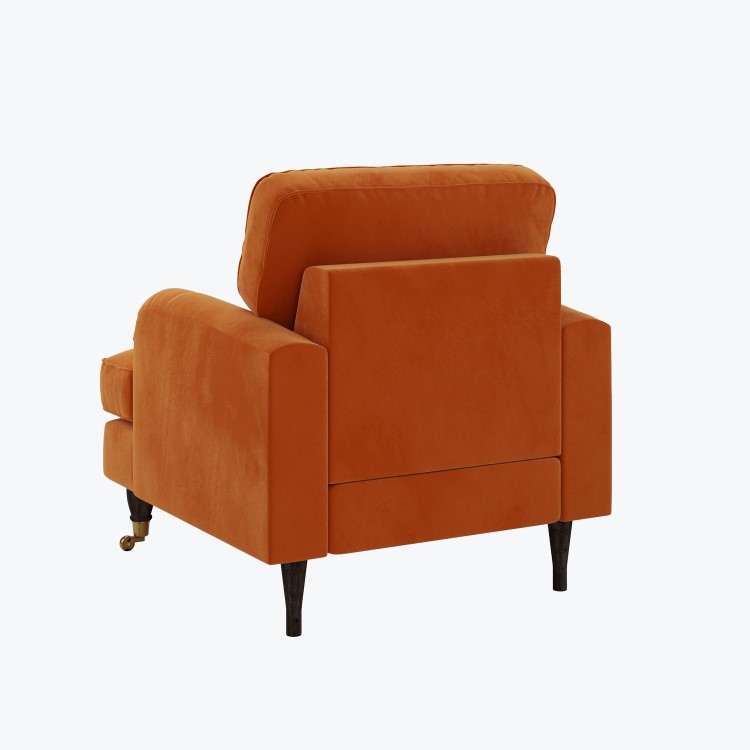 Orange Velvet Armchair - Payton