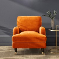 ALMOST PERFECT - Orange Velvet Armchair - Payton