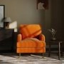Orange Velvet Armchair - Payton