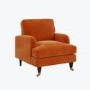 Orange Velvet Armchair - Payton