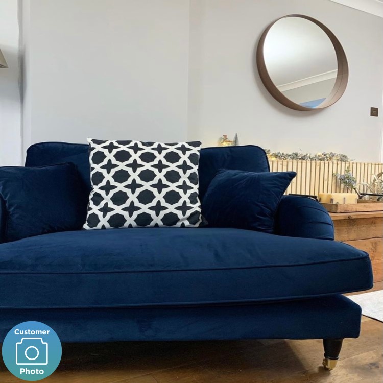 ONLY OPENED - Payton Dark Navy Velvet Loveseat