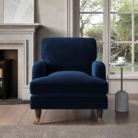 Navy Velvet Armchair - Payton Navy Velvet Armchair - Payton