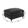 Dark Grey Velvet Footstool - Payton