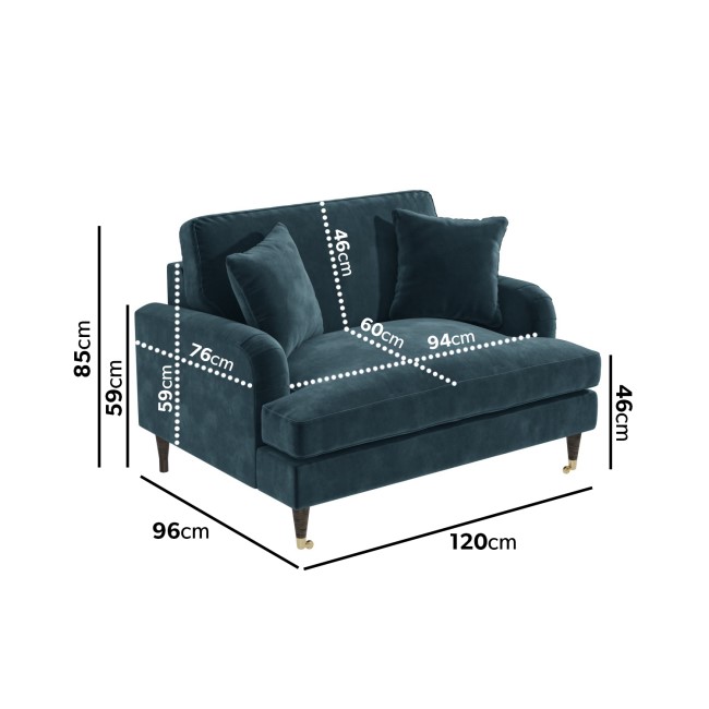 Blue Velvet Loveseat - Payton