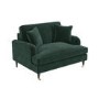 Dark Green Velvet Cuddle Chair - Payton