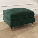 PAY032 Large Dark Green Velvet Footstool - Payton