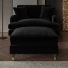 Black Velvet Footstool - Payton