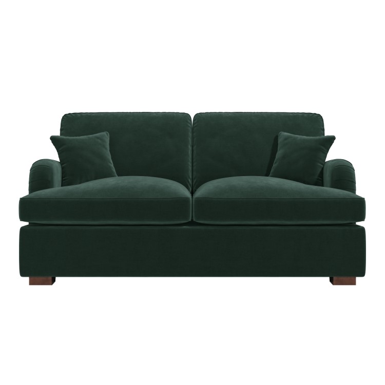 Dark Green Velvet Pull Out Sofa Bed - Seats 2 - Payton