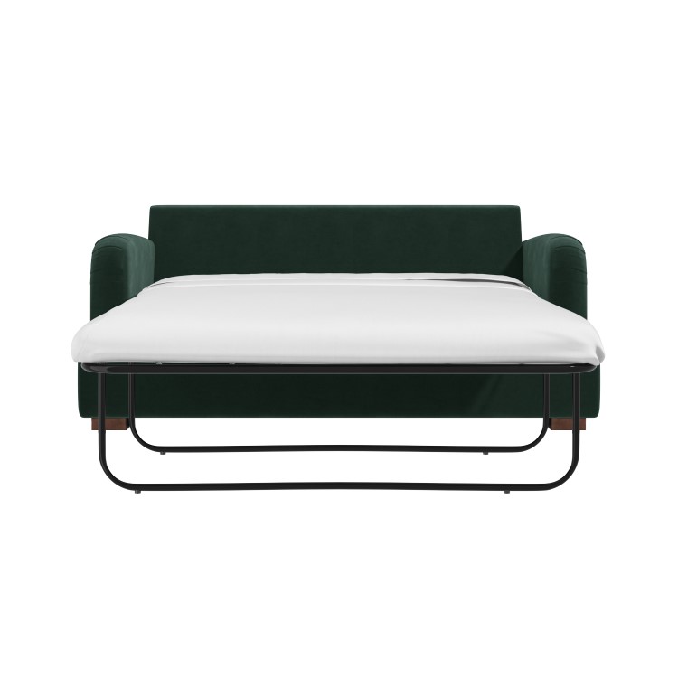 Dark Green Velvet Pull Out Sofa Bed - Seats 2 - Payton
