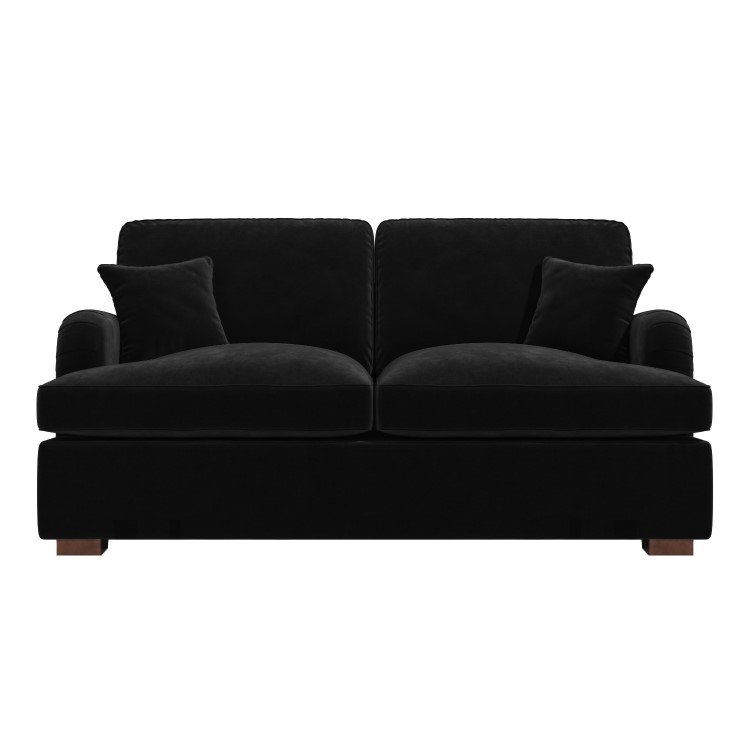 Black Velvet Pull Out Sofa Bed - Seats 2 - Payton