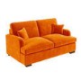 Orange Velvet Pull Out Sofa Bed - Seats 2 - Payton