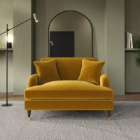 Mustard Velvet Love Seat - Payton Mustard Velvet Love Seat - Payton