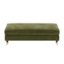 Olive Green Velvet Long Footstool - Payton