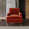 PAY052 Burnt Orange Velvet Armchair - Payton