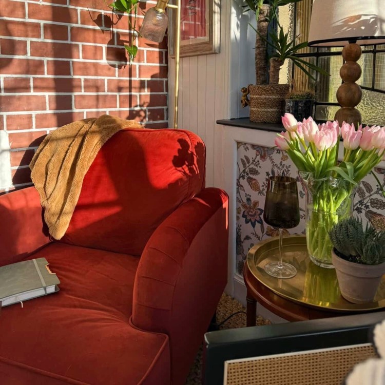 Burnt Orange Velvet Armchair - Payton