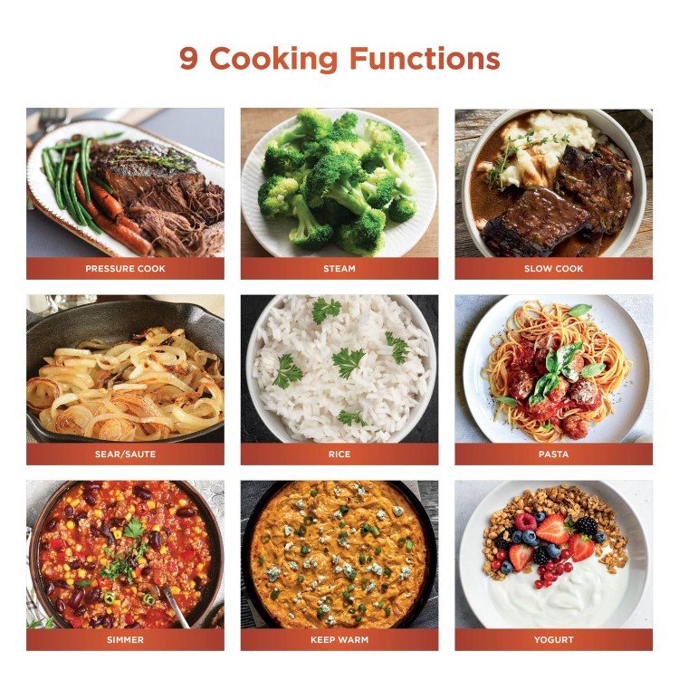 Ninja PC201UK HyperHeat 9-in-1 Pressure & Rice Cooker 6L – Fast Multi Cooker