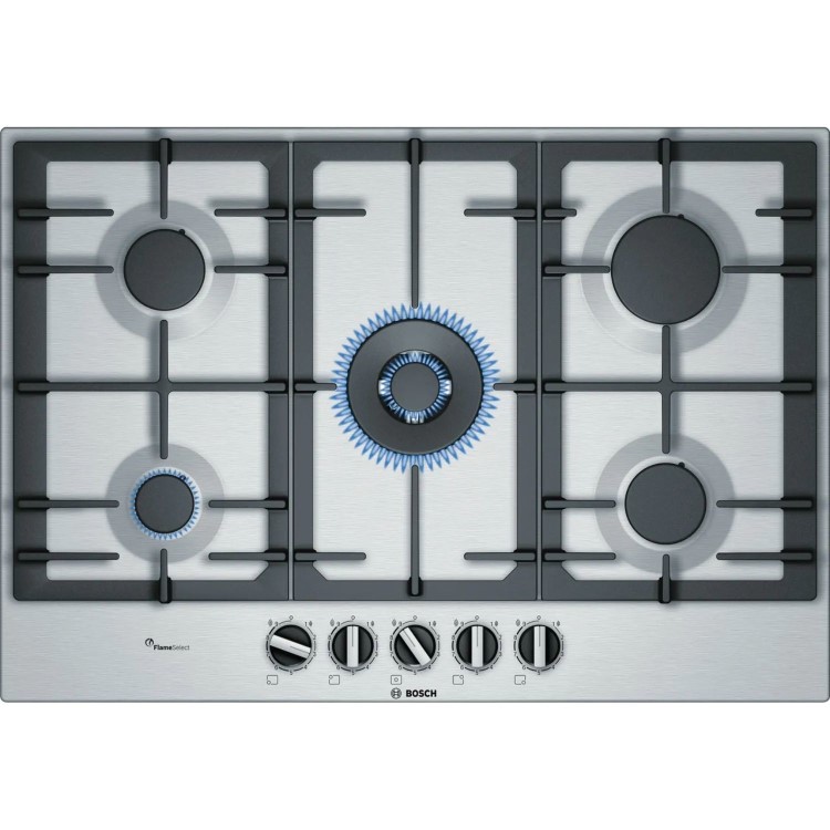 Refurbished Bosch Series 6 75cm 5 Burner Gas Hob - Stainless steel