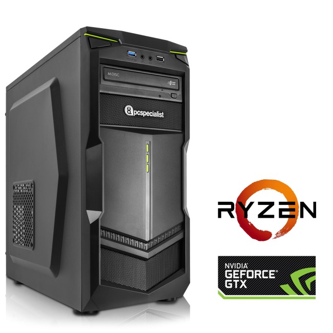 PC Specialist Osiris Sentinel AMD Ryzen 3 12000 8GB 1TB GeForce GTX 1050 Windows 10 Gaming Desktop 
