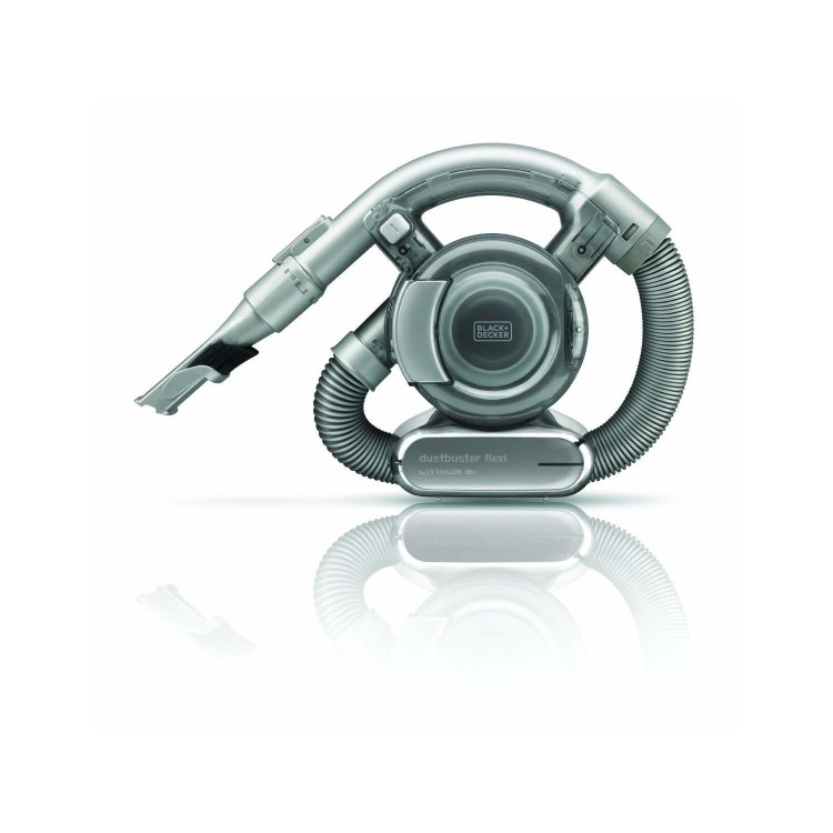 Black & Decker PD1820LF-GB 18V Li-ion Dustbuster Flexi Handheld Vacuuum Cleaner With Floor Extension Kit - Dark Titanium And Chrome