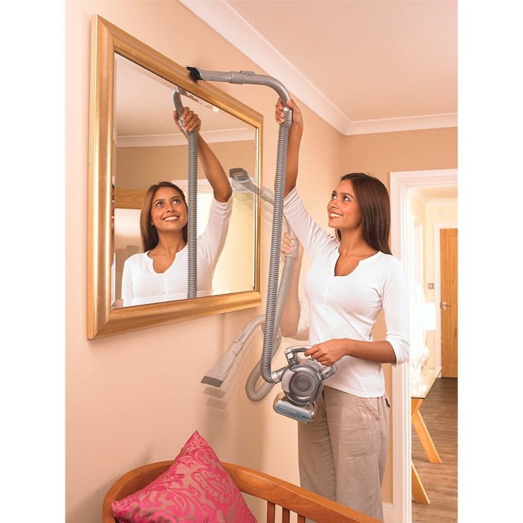 Black & Decker PD1820LF-GB 18V Li-ion Dustbuster Flexi Handheld Vacuuum Cleaner With Floor Extension Kit - Dark Titanium And Chrome