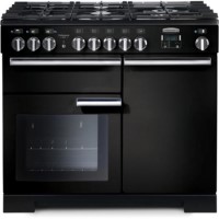 Refurbished Rangemaster Professional Deluxe PDL100DFFGBC 100cm Dual Fuel Range Cooker Black