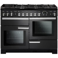 Refurbished Rangemaster Professional Deluxe 110cm Dual Fuel Range Cooker - Charcoal Black & Chrome