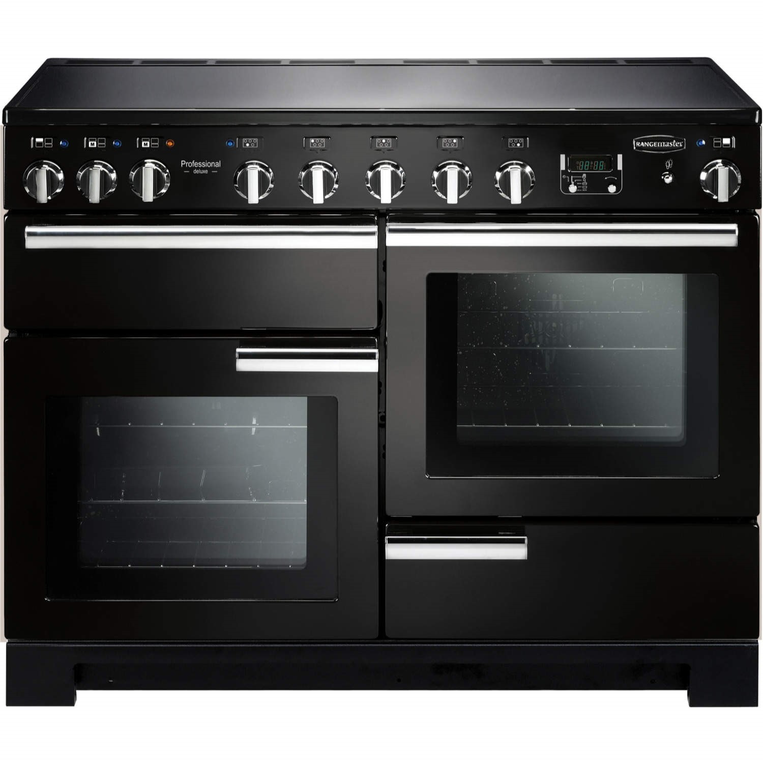 Rangemaster Professional Deluxe 110cm Electric Range Cooker with Induction Hob - Black