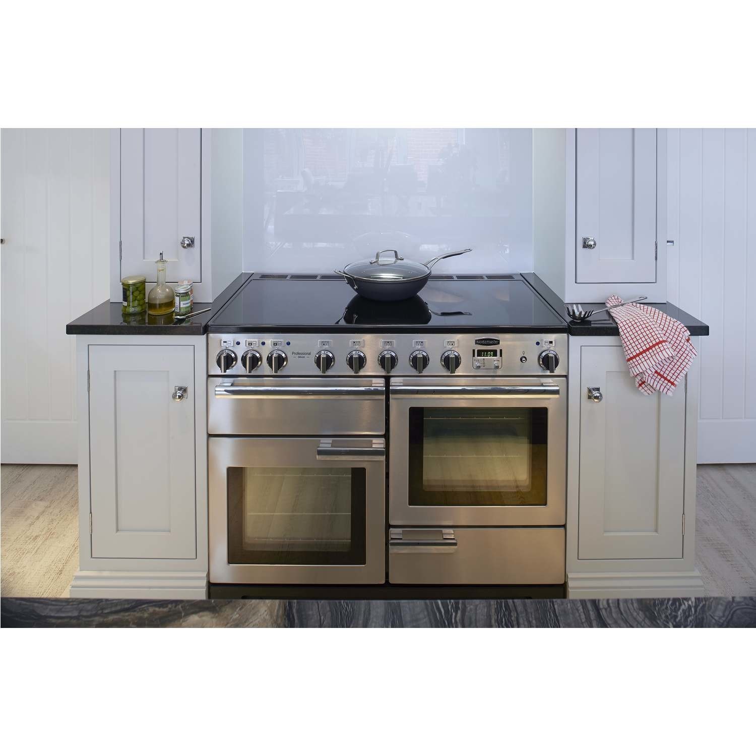 Rangemaster Professional Deluxe 110cm Electric Range Cooker with Induction Hob Slate Grey