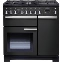PDL90DFFCBC Rangemaster Professional Deluxe 90cm Dual Fuel Range Cooker - Black & Chrome