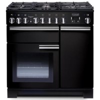 Rangemaster Professional Deluxe 90cm Dual Fuel Range Cooker - Black