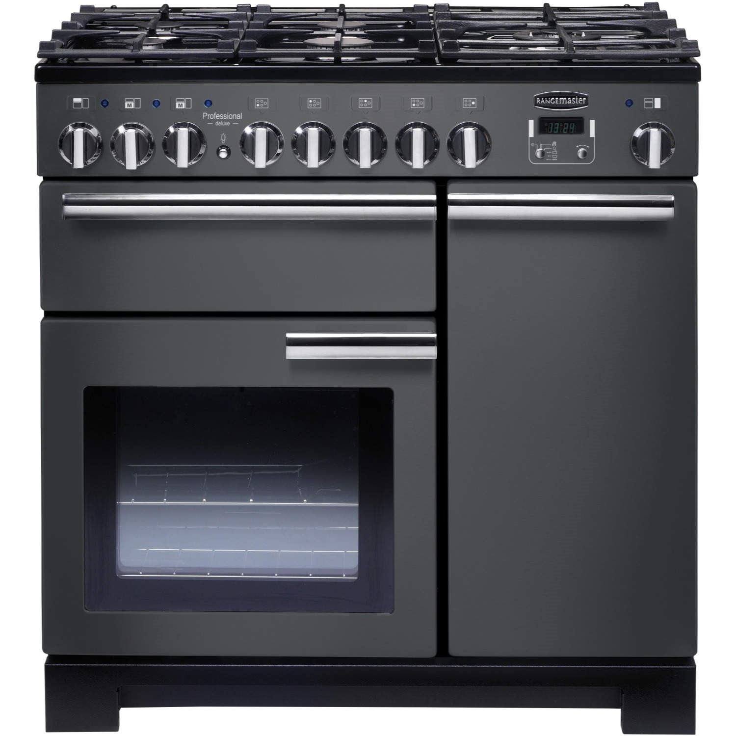 Rangemaster Professional Deluxe 90cm Dual Fuel Range Cooker - Slate Grey