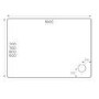 ONLY OPENED - 1000x800mm Rectangular Shower Tray - Non-Slip White Acrylic Stone Resin - Pearl