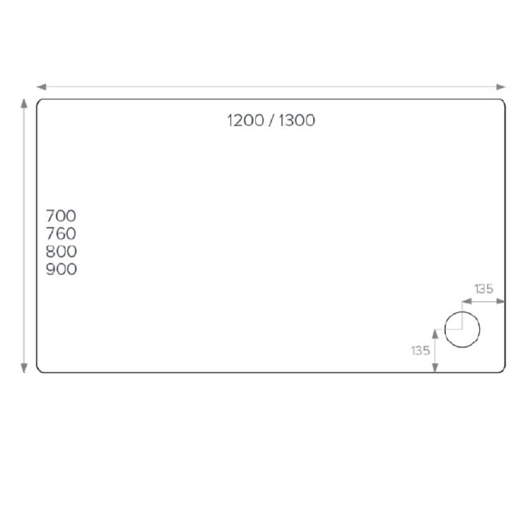 1200x800mm Rectangular Shower Tray – Low Profile 45mm – Stone Resin – Anti-Slip – White – Pearl