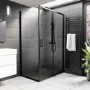 GRADE A1 - Black 1200x900mm Rectangular Shower Tray 45mm - Acrylic Stone Resin - Pearl