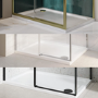 GRADE A1 - 1400x800mm Rectangular Shower Tray - White Acrylic Stone Resin - Pearl