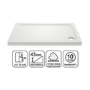 GRADE A1 - 1400x800mm Rectangular Shower Tray - White Acrylic Stone Resin - Pearl