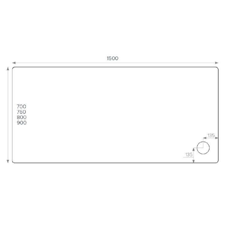 GRADE A1 - 1500x800mm Anti-Slip Rectangular Shower Tray 45mm - White Acrylic Stone Resin - Pearl