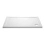 GRADE A1 - 1700x800mm Rectangular Shower Tray - Non-Slip White Acrylic Stone Resin - Pearl